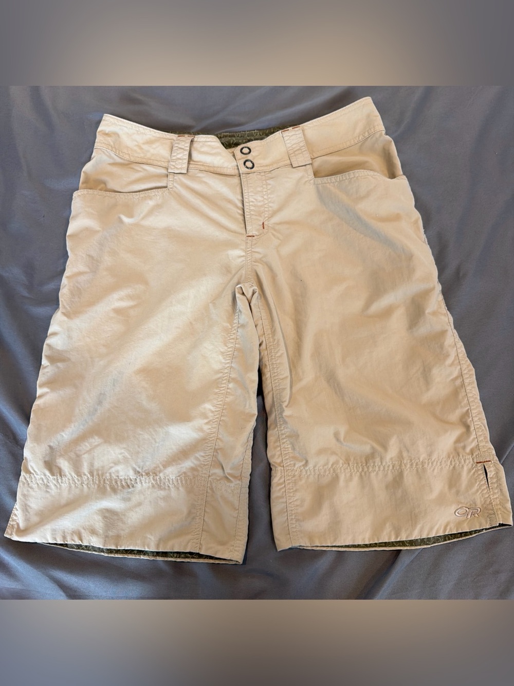 Outdoor Research Hiking Bermuda Shorts Utility Women's Size M Nylon Tan